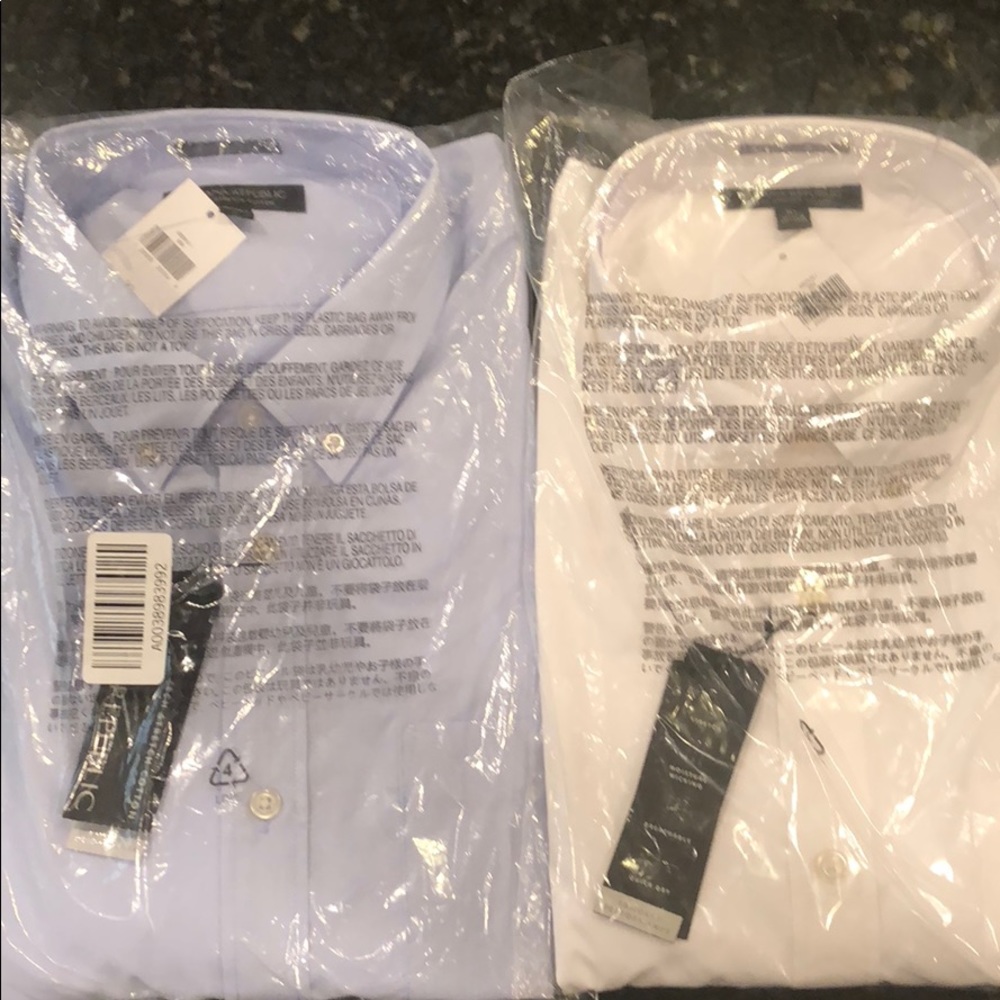 2 BRAND NEW Banana Republic dress shirts in XL
